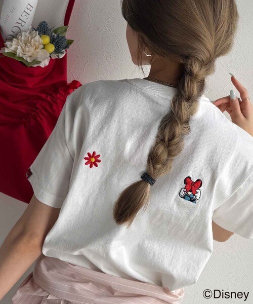 綿100%大人可愛い♪バック「ディズニー」刺繍半袖T／クラシカルエルフ（Classical Elf）