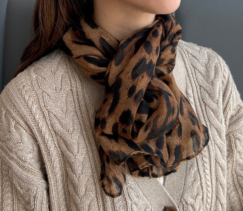 レオパードシフォンスカーフ（アウトレット）／ウィングス（Wing-s）