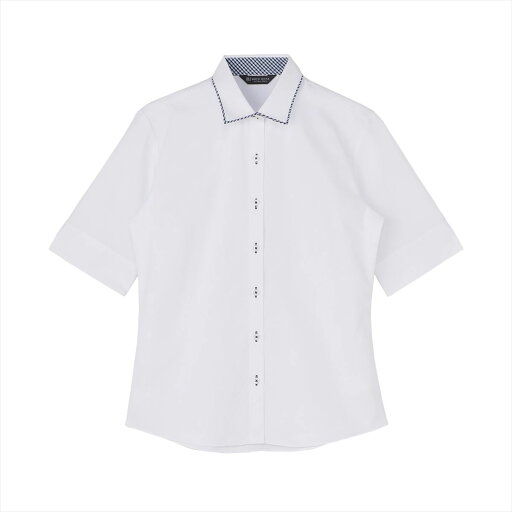 【透け防止】 ワイド 五分袖 形態安定 レディースシャツ/ブリックハウス(BRICKHOUSE) 【透け防止】 ワイド 五分袖 形態安定 レディースシャツ/ブリックハウス(BRICKHOUSE)