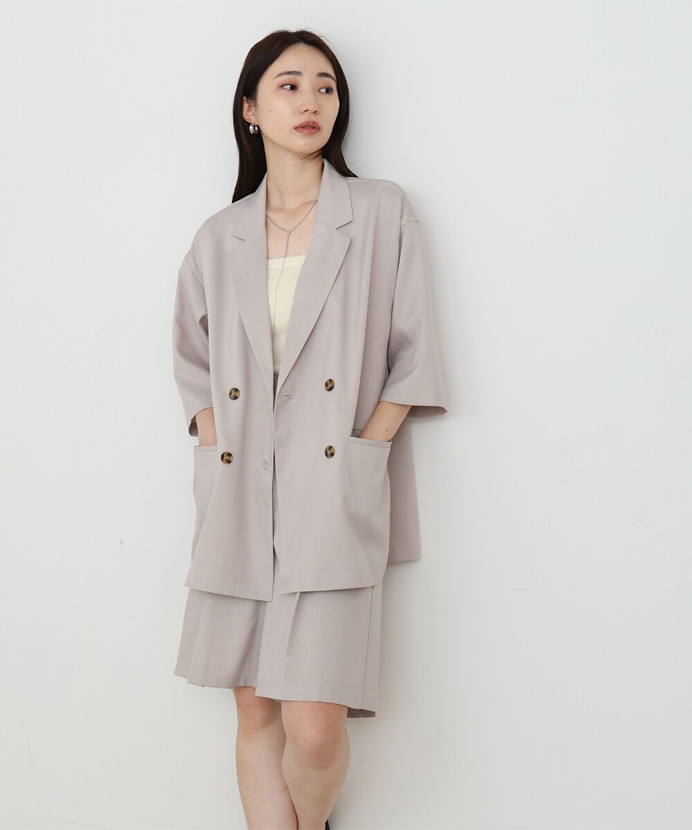 【セットアップ対応】タックデザインハーフパンツ／バブ（Bab）