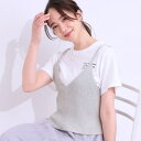 【S-LL2点セット】ラメニットキャミ&ロゴTシャツ/キューティーブロンド(Cutie Blonde)