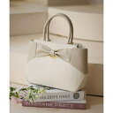 バイカラーリボンモチーフ スプリットレザーハンドバッグ/サマンサタバサ(Samantha Thavasa)