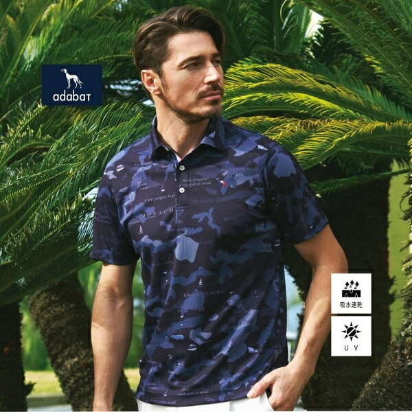 樂天商城 - 【新レーベル ADABAT NAVY】UVカット／吸水速乾 モナコリンクスプリントポロシャツ／アダバット（adabat）