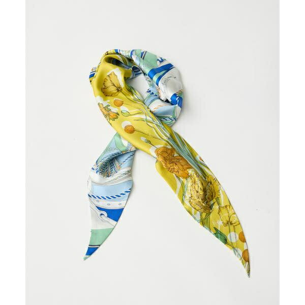 《FAVORITE》ダイヤ型スカーフ　コラージュブルーム《manipuri》／イネド（INED）