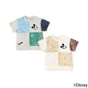 【Disney】パッチワーク半袖Tシャツ/プティマイン(petit main)