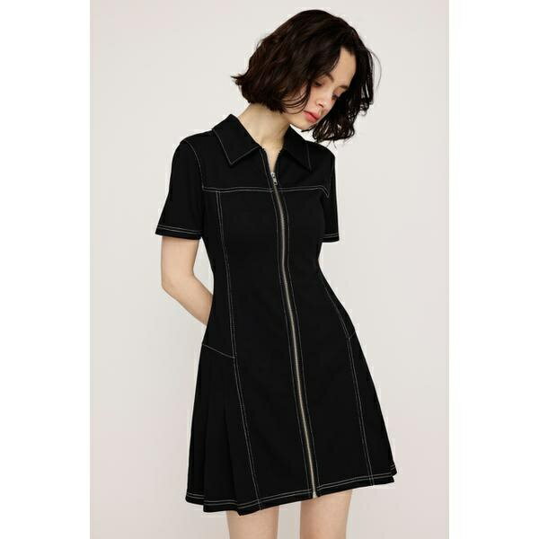 FRONT ZIP SIDE PLEATS ショートワンピース／スライ（SLY）のサムネイル