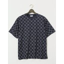 【大きいサイズ】クリアリー 吸汗速乾 総柄 クルーネック半袖Tシャツ/グランバック(GRAND-BACK)