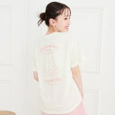 接触冷感くまちゃんTシャツ/ピンクラテ(PINK-latte)