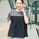 【洗えるS-LL】大人に似合う ビスチェ風ドッキングトップス/シューラルー(SHOOLARUE)
