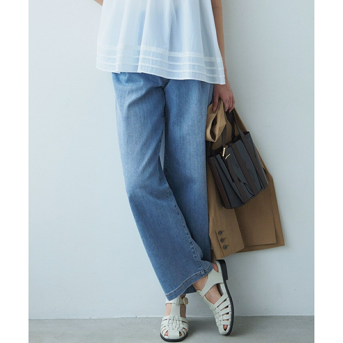 【FUDGE掲載/接触冷感】23区DENIM サマー タック ワイド パンツ／23区（23KU） 0101marui-12900472 丸井(マルイ)楽天市場店 サンプル画像3