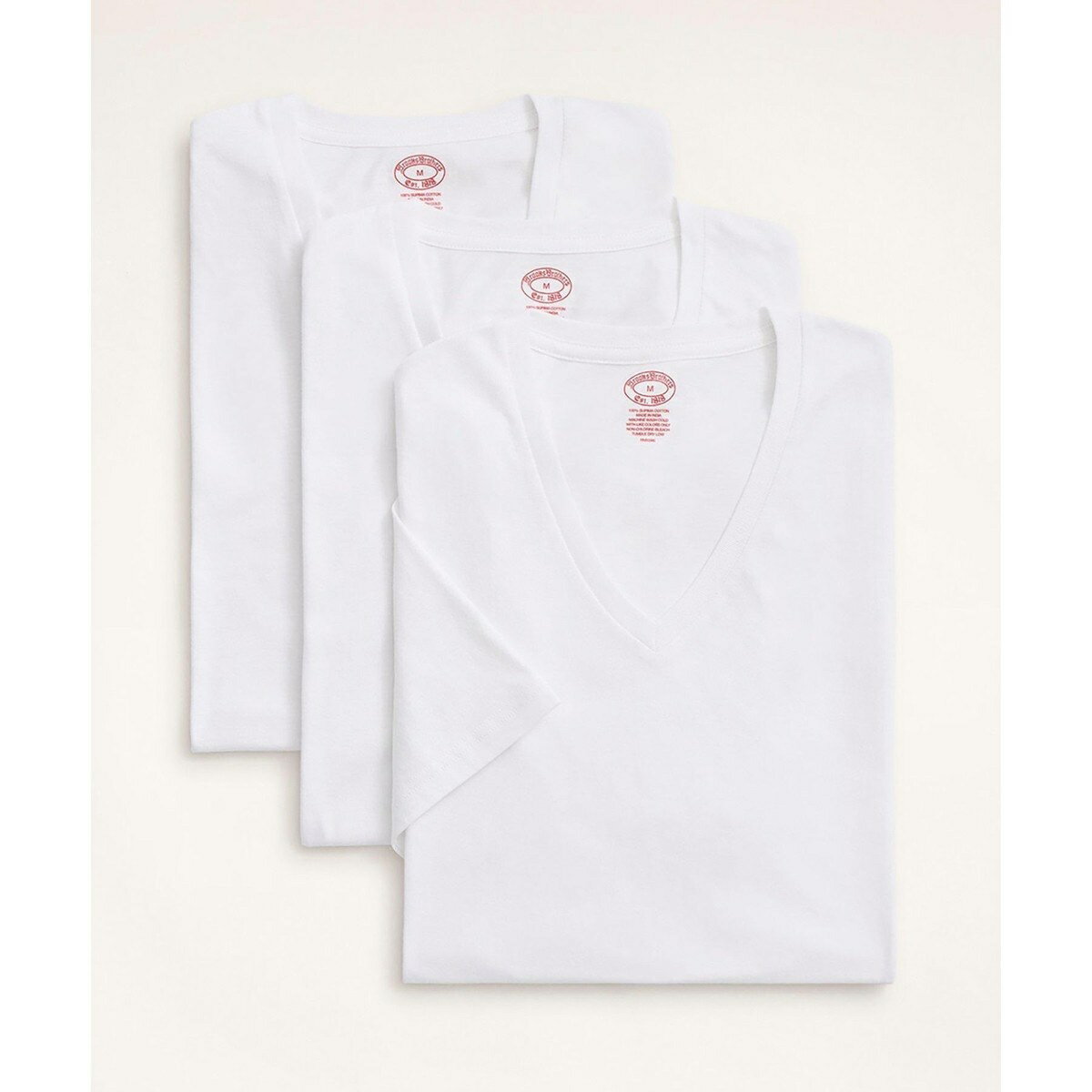 スーピマコットン GFロゴ 3パック VネックTシャツ Traditional Fit／ブルックスブラザーズ（Brooks Brothers）
