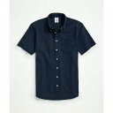 ストレッチコットン シアサッカー ソリッド ショートスリーブ カジュアルシャツ Regular Fi/ブルックスブラザーズ(Brooks Brothers)