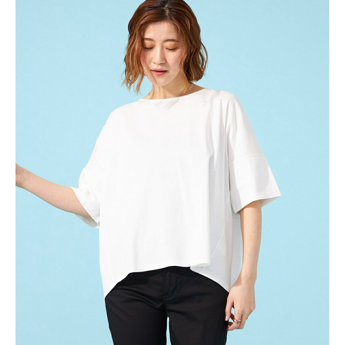【百貨店・直営店限定】SOMETHING バックタック半袖カットソー/サムシング(SOMETHING)