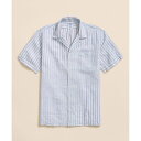 アイリッシュリネン ストライプ キャンプシャツ Regular Fit/ブルックスブラザーズ(Brooks Brothers)