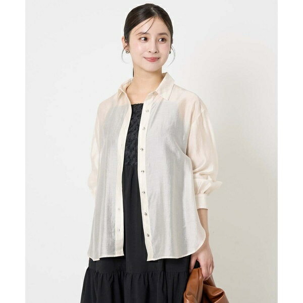 【小さいサイズ】シアーシャツブラウス/洗える／MK ミッシェルクラン（MK MICHEL KLEIN ）