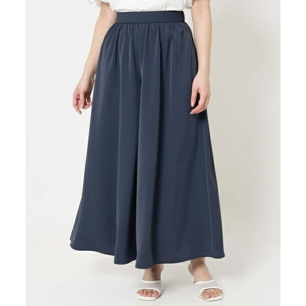 Nylon, Rayon, Polyester - 【小さいサイズ】リラクシーワイドシルエットパンツ/洗える／MK ミッシェルクラン（MK MICHEL KLEIN ）