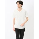 【ストレッチ】【マシンウォッシャブル】タカキュー ふくれアーガイル Vネック半袖Tシャツ/タカキュー(TAKA-Q)