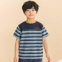 【お揃い】天竺xリップルボーダー切り替え半袖Tシャツ(80~130cm)/ノイユ エーム ベベ(Noeil aim BeBe)