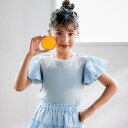 【お揃い】ドットドビーxストレッチフライス肩フリル半袖Tシャツ(80~130cm)/ノイユ エーム ベベ(Noeil aim BeBe)