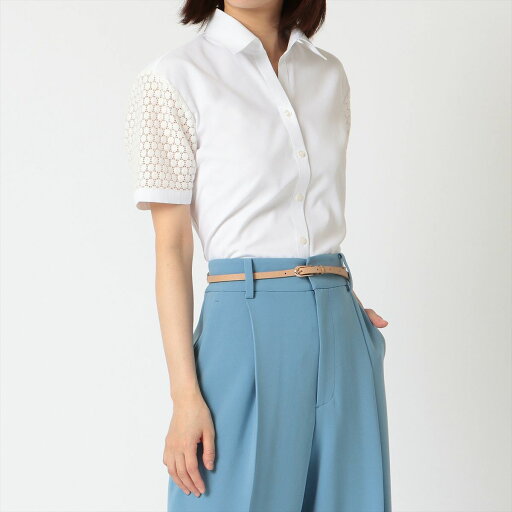 【透け防止】 スキッパー 半袖 形態安定 レディースシャツ/ブリックハウス(BRICKHOUSE) 【透け防止】 スキッパー 半袖 形態安定 レディースシャツ/ブリックハウス(BRICKHOUSE)