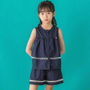 【店舗限定】切り替えレースブラウス+ショートパンツセットアップ(95~150cm)/ベベ プチ ポワ ヴェール(BeBe Petits Pois Vert)