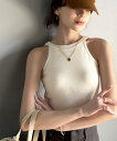 【mily bilet】シンプルに1枚でも着られる♪カップ付きテレコリブアメスリタンクトップ/クラシカルエルフ(Classical Elf)