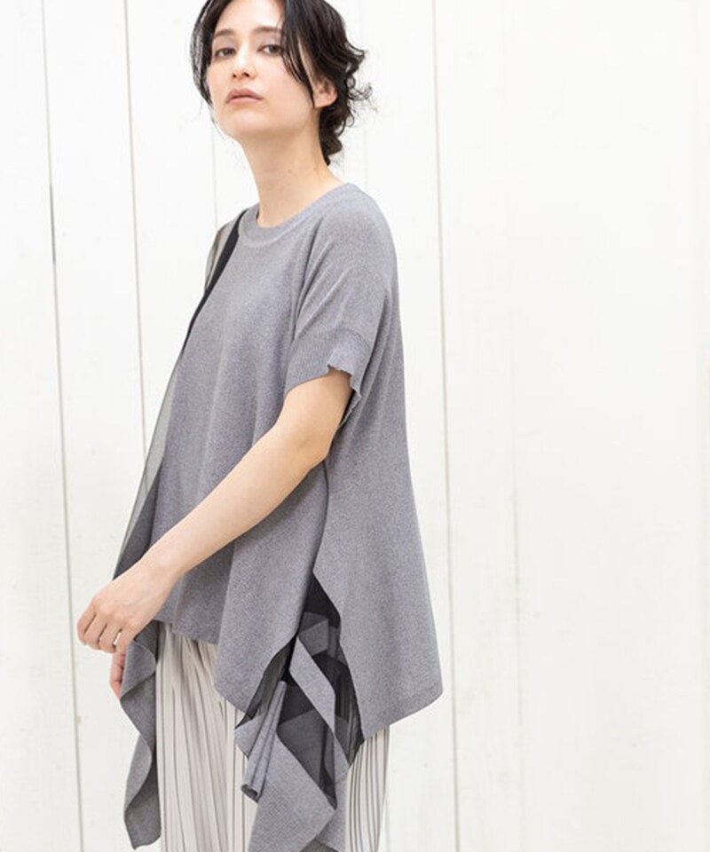 サイドドレープニットプルオーバー／オズモーシス（OSMOSIS）