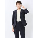 m.f.エディトリアル ストレッチ サッカー 1ボタン7分袖ジャケット 紺(セットアップ可能)/m.f.エディトリアル(m.f.editorial)