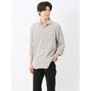 【ストレッチ】【マシンウォッシャブル】タカキュー 楊柳 ワイドカラー7分袖シャツ/タカキュー(TAKA-Q)
