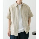 『セットアップ対応』天然素材リネンコットンレギュラーカラー半袖シャツ/アイテムズ アーバンリサーチ(ITEMS URBAN RESEARCH)
