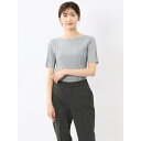 【ストレッチ】【ハンドウォッシャブル】m.f.エディトリアル ワイドリブ クルーネック 半袖ニット/m.f.エディトリアル(m.f.editorial)