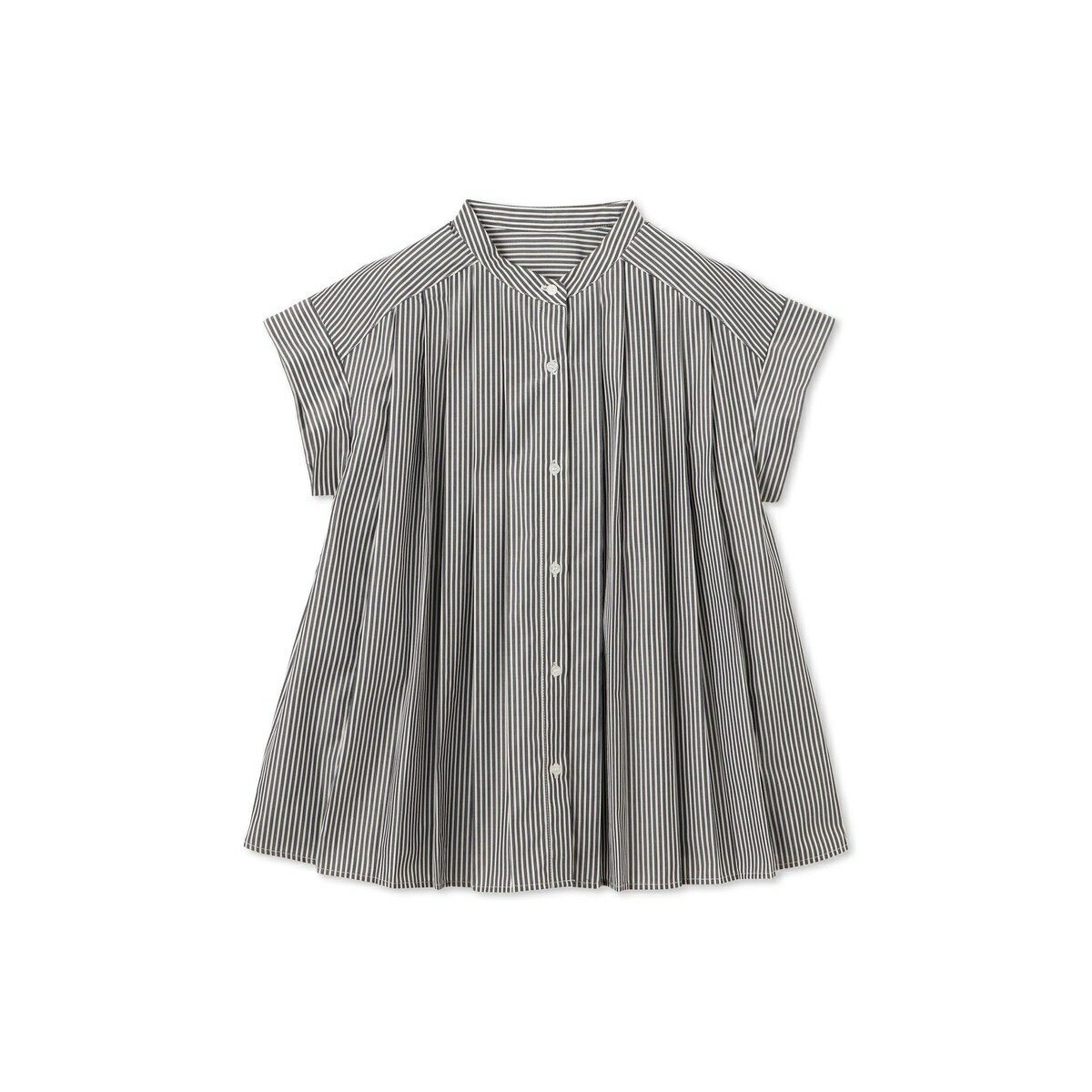 【一部店舗限定販売】スタンドカラープリーツフレアブラウス≪手洗い可能≫／ロートレアモン（LAUTRE
