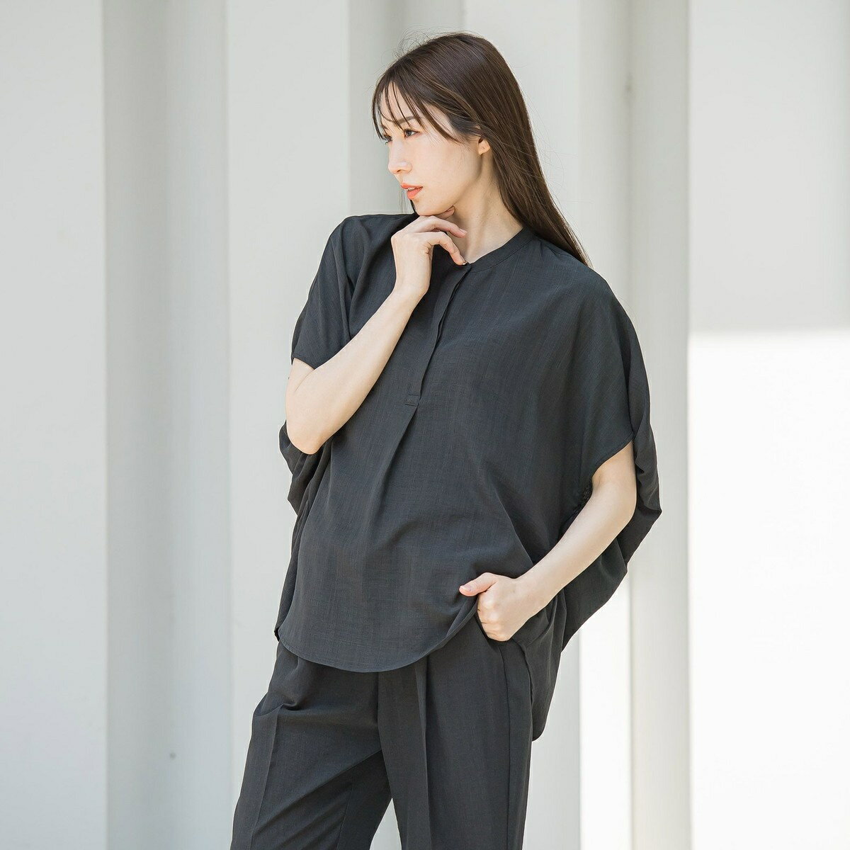 【WEB限定】タンブラーブッチャーブラウス≪手洗い可能≫／ラエフ（la.f...）