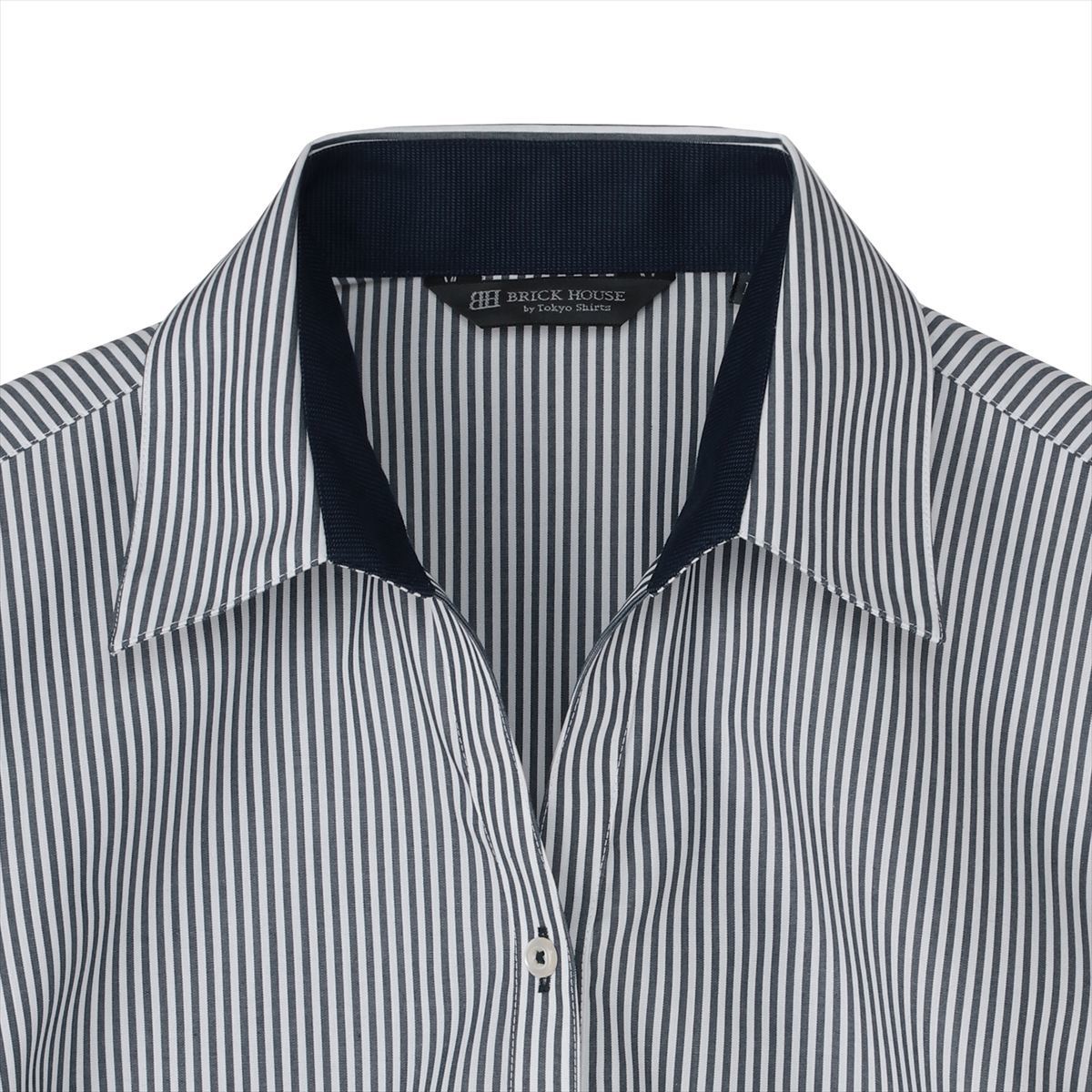 【超形態安定】 スキッパー 七分袖 形態安定 綿100% レディースシャツ／ブリックハウス（BRICKHOUSE）