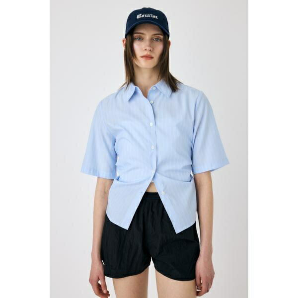STRIPE BACK LACE UP シャツ／マウジー（MOUSSY）