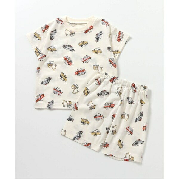 ひんやり 恐竜・車柄・シャチ柄パジャマ_吸水速乾_接触冷感 5分丈／アプレ レ クール（apres les cours）