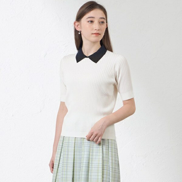 ブライトレーヨンニットポロ／アマカ（AMACA）