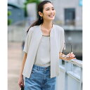 【一部店舗限定/吸水速乾/UVカット/接触冷感】ストレッチジョーゼット フレンチスリーブ ブルゾン/23区(23KU)