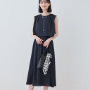 【洗える/UVケア/セット見え】ストライプ柄サテンワンピース/インディヴィ(INDIVI)