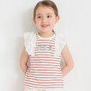 モチーフ刺繍肩フリルTシャツ/ブランシェス(branshes)
