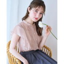 【洗える・オシャレな透け感】タックデザインフレア袖シアーブラウス/クチュールブローチ(Couture Brooch)