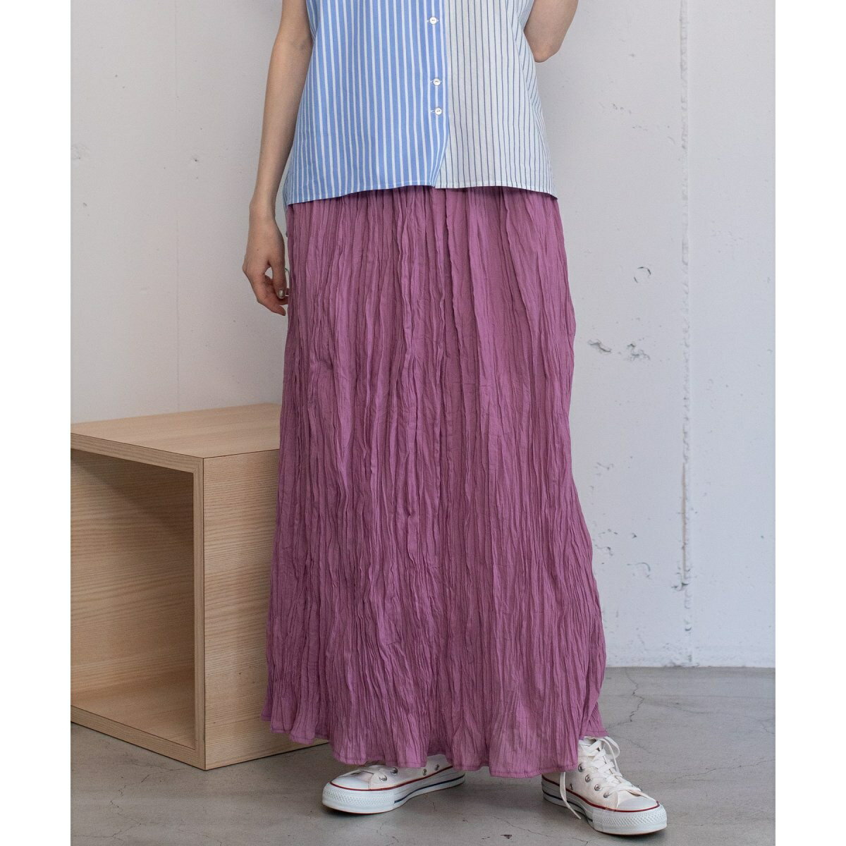 ＜made in INDIA＞クリンクルスカート／プードゥドゥ（POU DOU DOU）