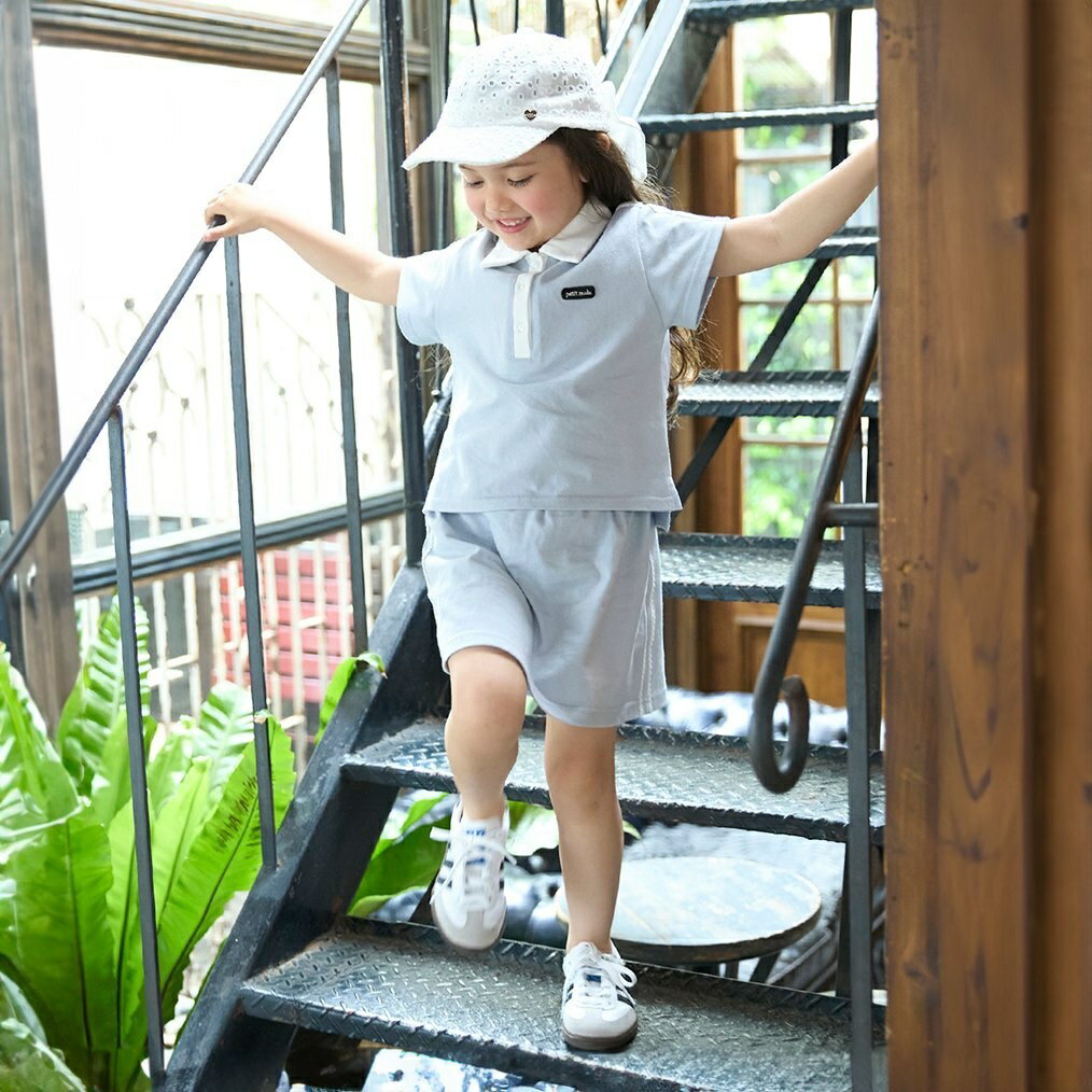 【リンク/接触冷感】ポロセットアップ／プティマイン（petit main）