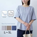 【fleur】【L〜5L】【セットアップ】【多機能】ドライサッカーバックフレアブラウス/フルールbyミントブリーズ(fleur by mint breeze)