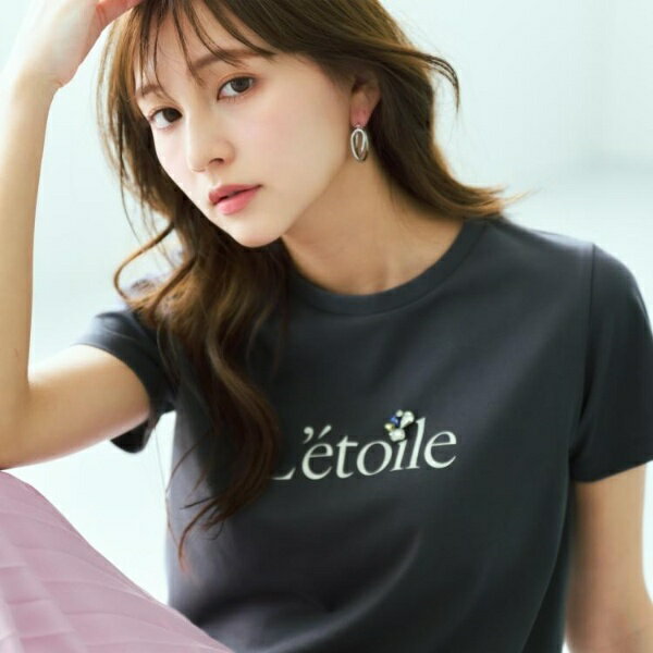 ビジュー付きロゴTシャツ【接触冷感UVケア吸水速乾汗ジミ防止洗濯機洗い可】／インデックス（index