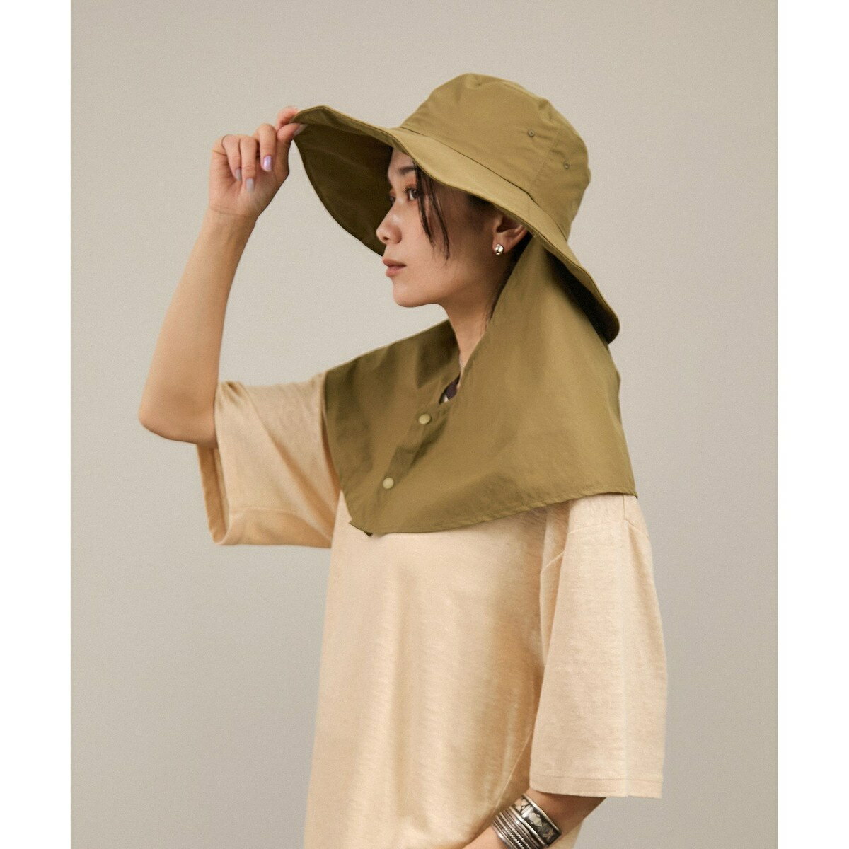 【追加・WEB限定】2WAYレイヤーハット［接触冷感・洗える・撥水・取り外し可能］／サロン アダム エ ロペ（SALON adam et rope' ）のサムネイル