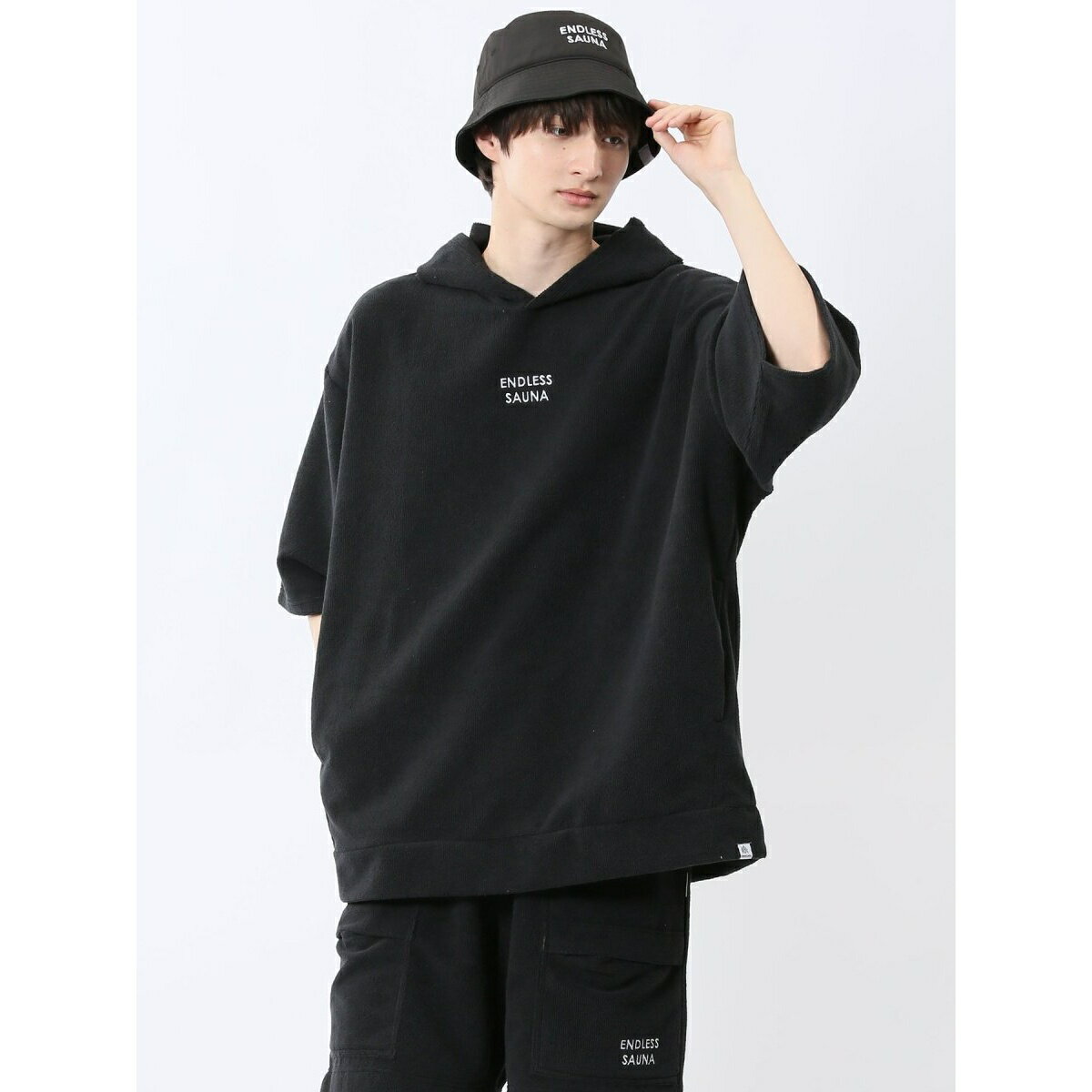 タカキュー Sauna Camp×T/Q パイルポンチョ(セットアップ可能)／タカキュー（TAKA-Q）