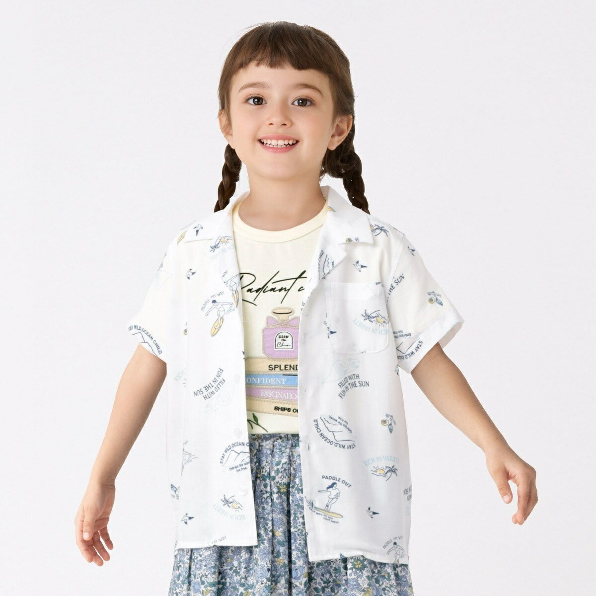 SHIPS Colors:〈洗濯機可能〉80〜130cm / レーヨン プリント シャツ／シップス カラーズ（SHIPS Colors）