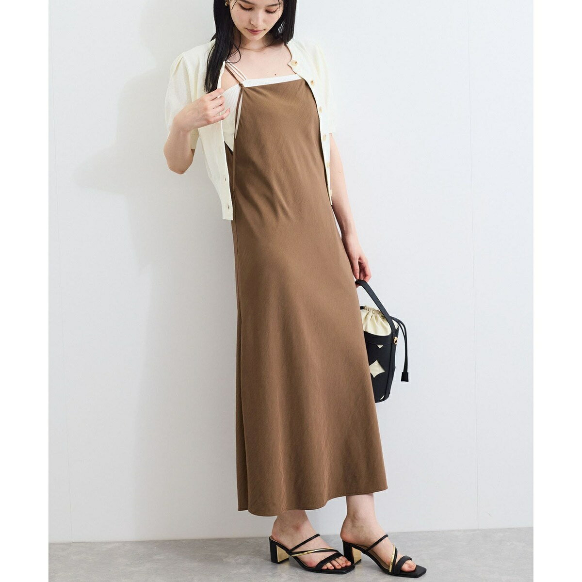 バイヤス仕立てナローキャミワンピース／ビス（VIS）