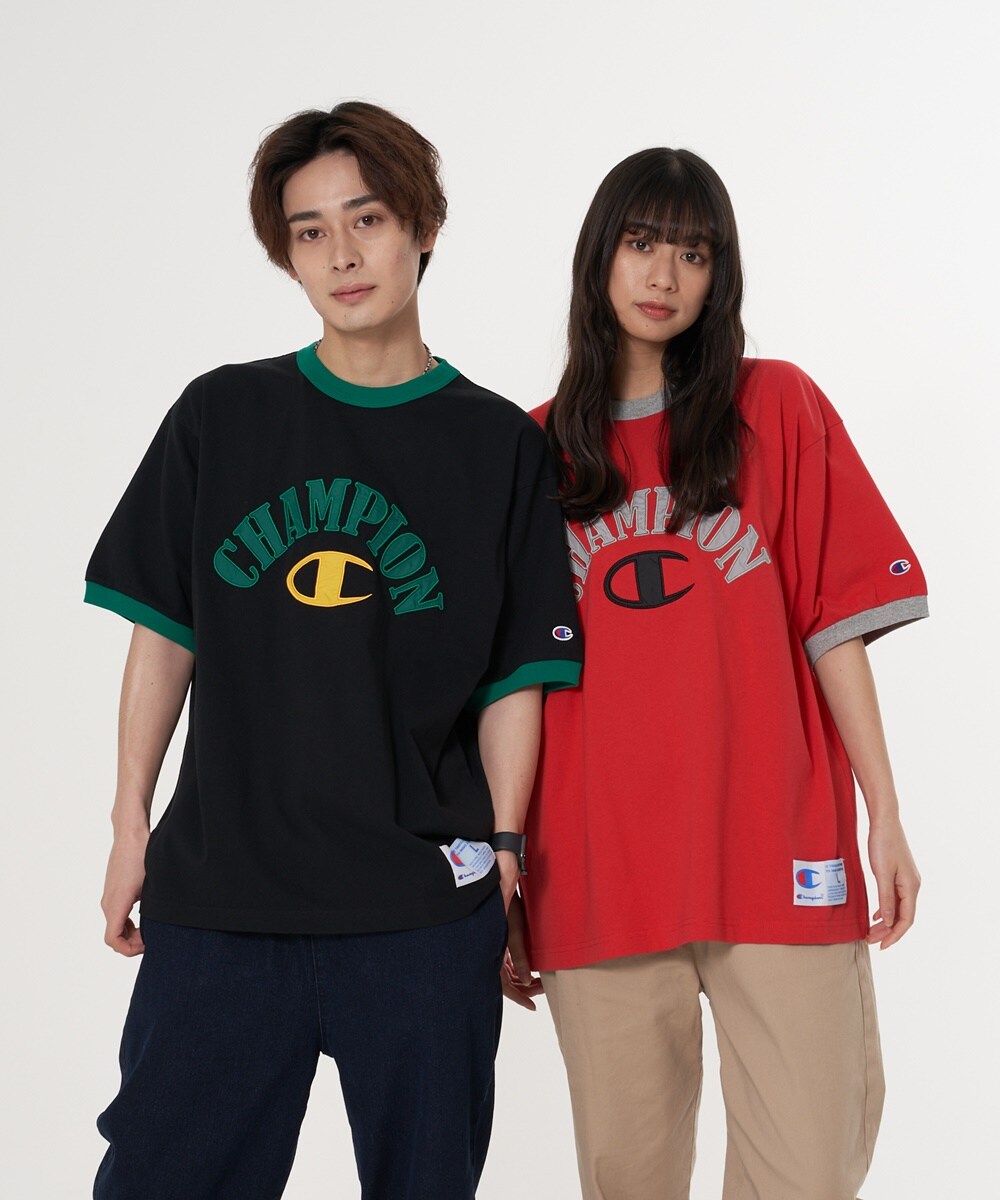 【CHAMPION】アーチロゴプリント リラックスフィット リンガーTシャツ／チャンピオン（Champion）